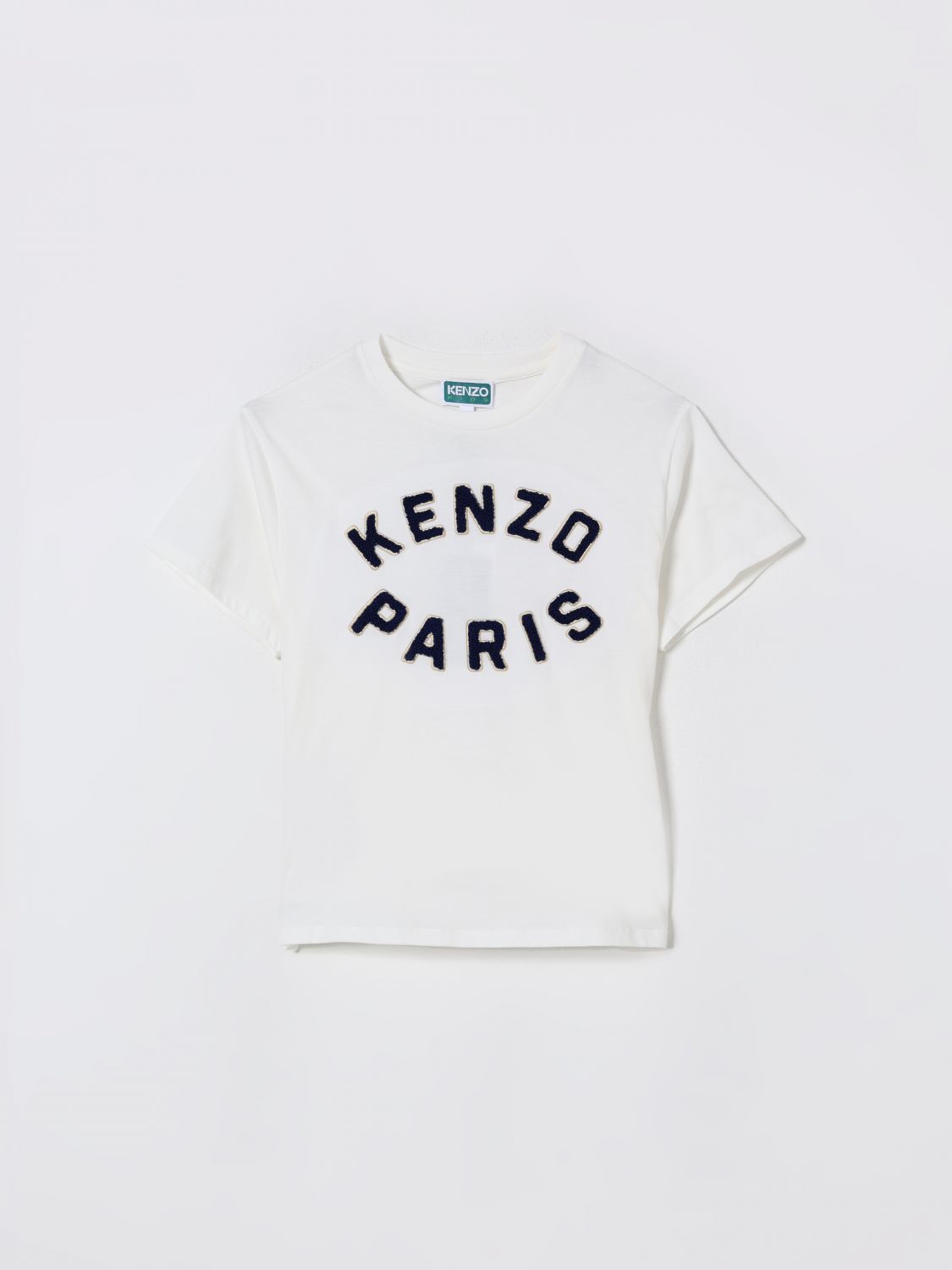 Kenzo Embroidered Logo Unisex Cotton T-shirt In White
