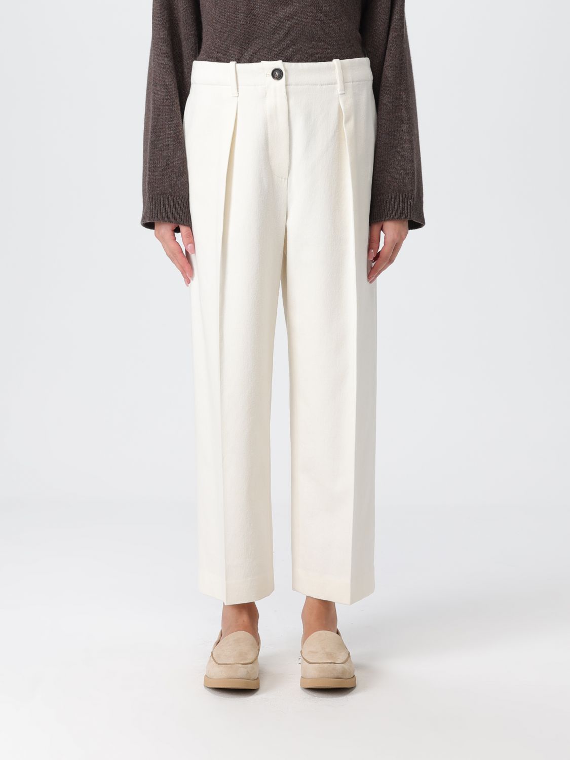 Brunello Cucinelli Pants Woman Color White In White