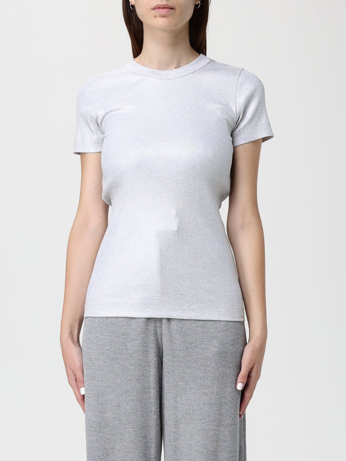 Brunello Cucinelli Ribbed Sparkling T-shirt In White