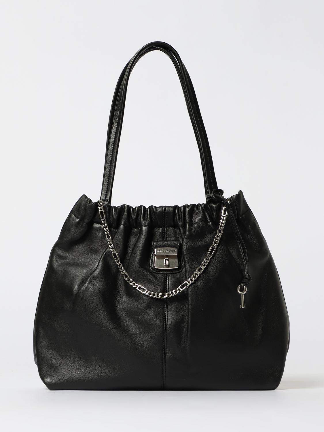 Marc Jacobs Leather Shoulder Bag With Chain And Straps In Black