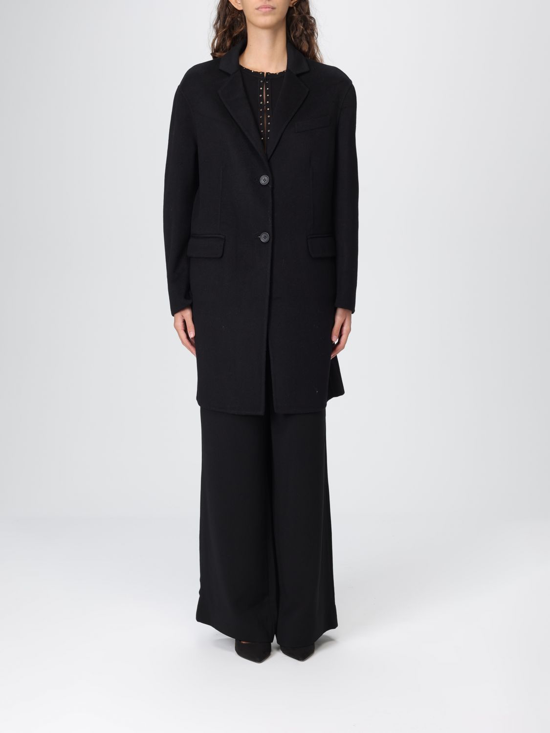 Twinset Coat  Woman Color Black In Black