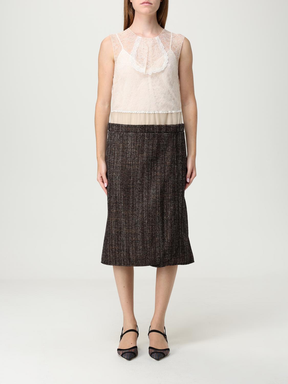 FENDI Abito in misto lana e pizzo