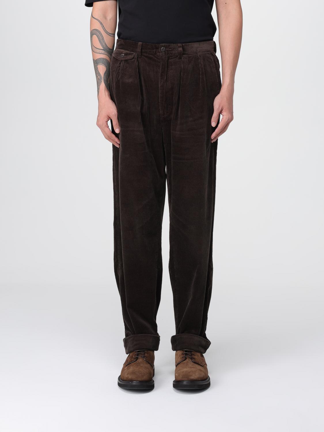 Polo Ralph Lauren Whitman Wide-leg Pleated Cotton-corduroy Trousers In Brown