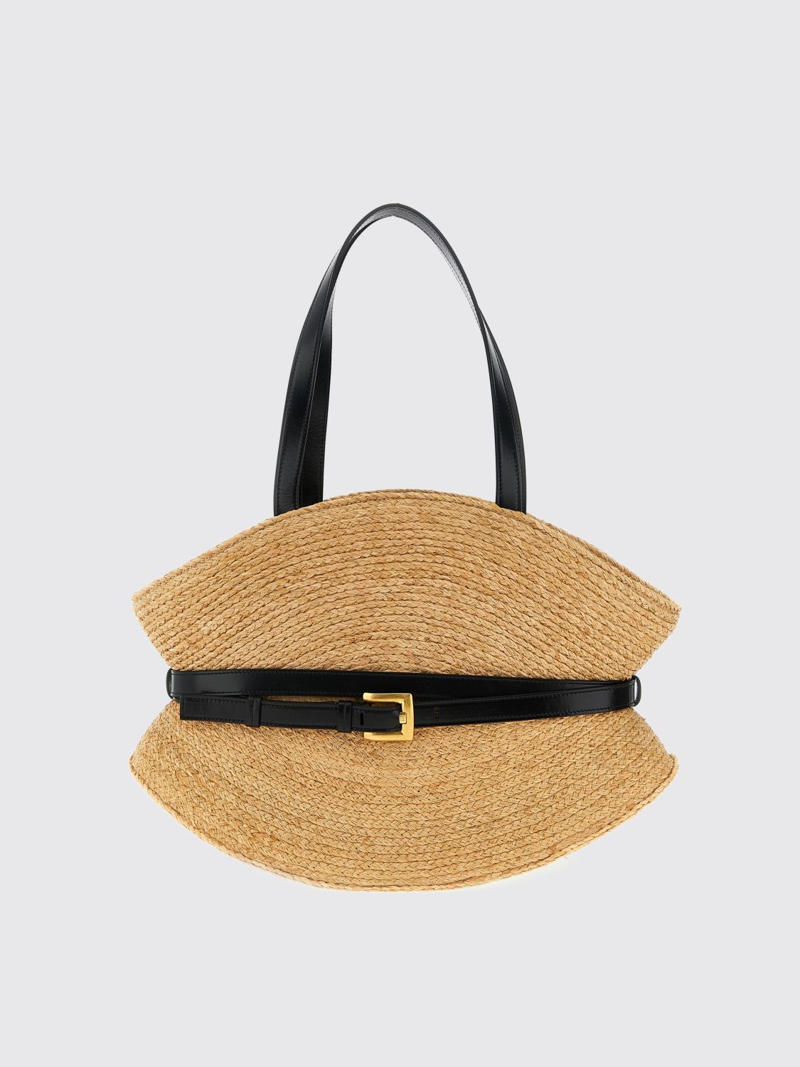 Balmain Medium Structured Shoulder Bag With Woven Texture In Sand
