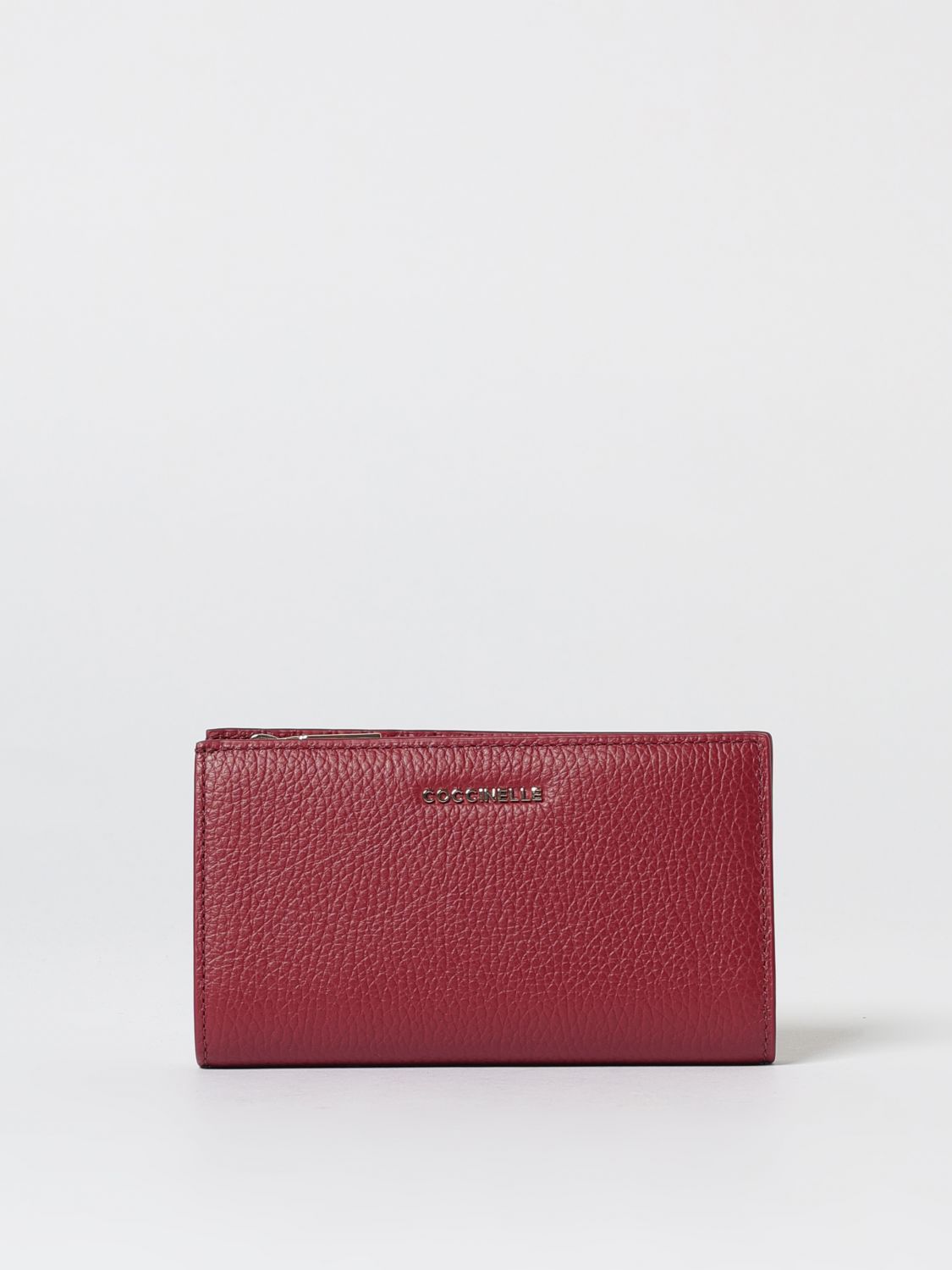 Coccinelle Red Leather Women Wallet In Burgundy