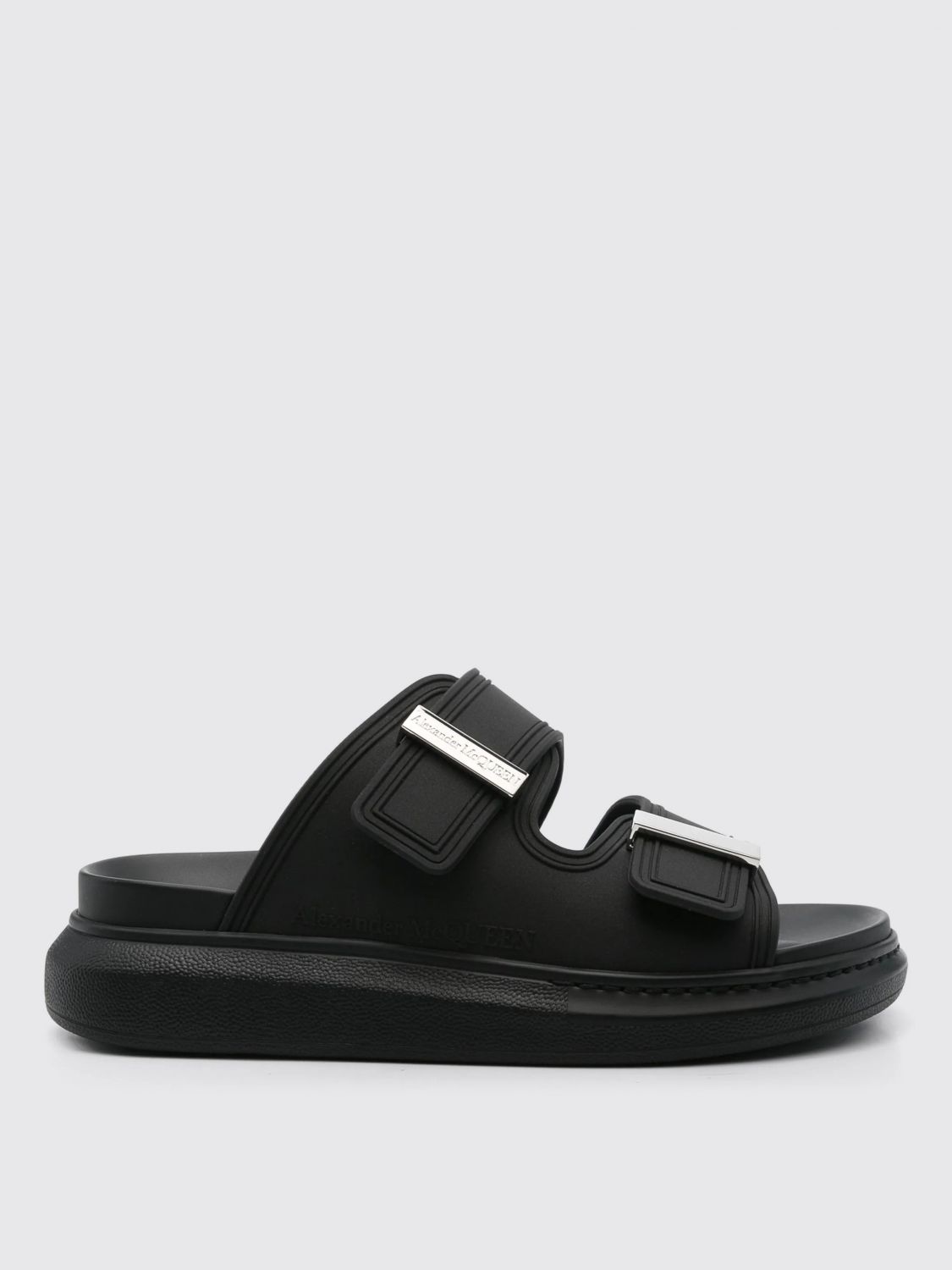 Alexander Mcqueen Flat Sandals Mcqueen Woman Color Black