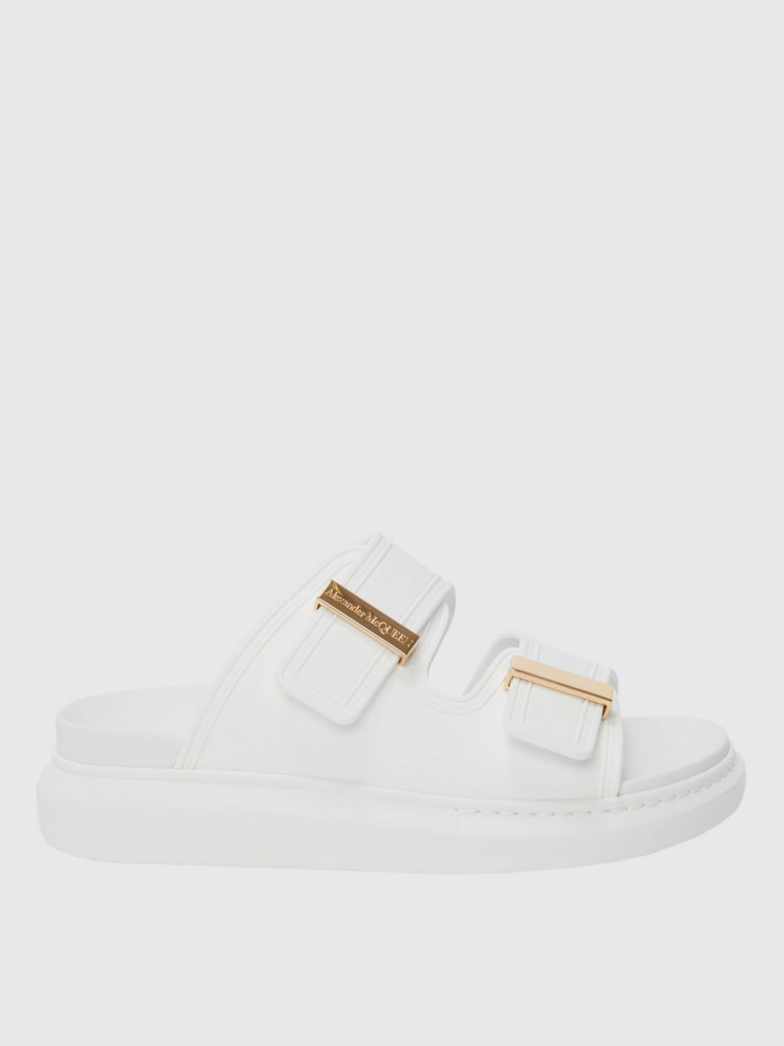 Alexander Mcqueen Flat Sandals Mcqueen Woman Color White In White