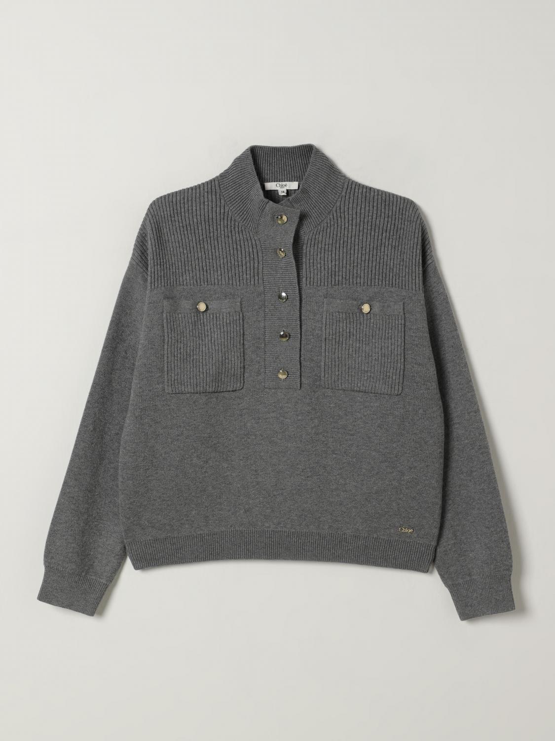 Chloé Sweater Kids Color Grey In Gray