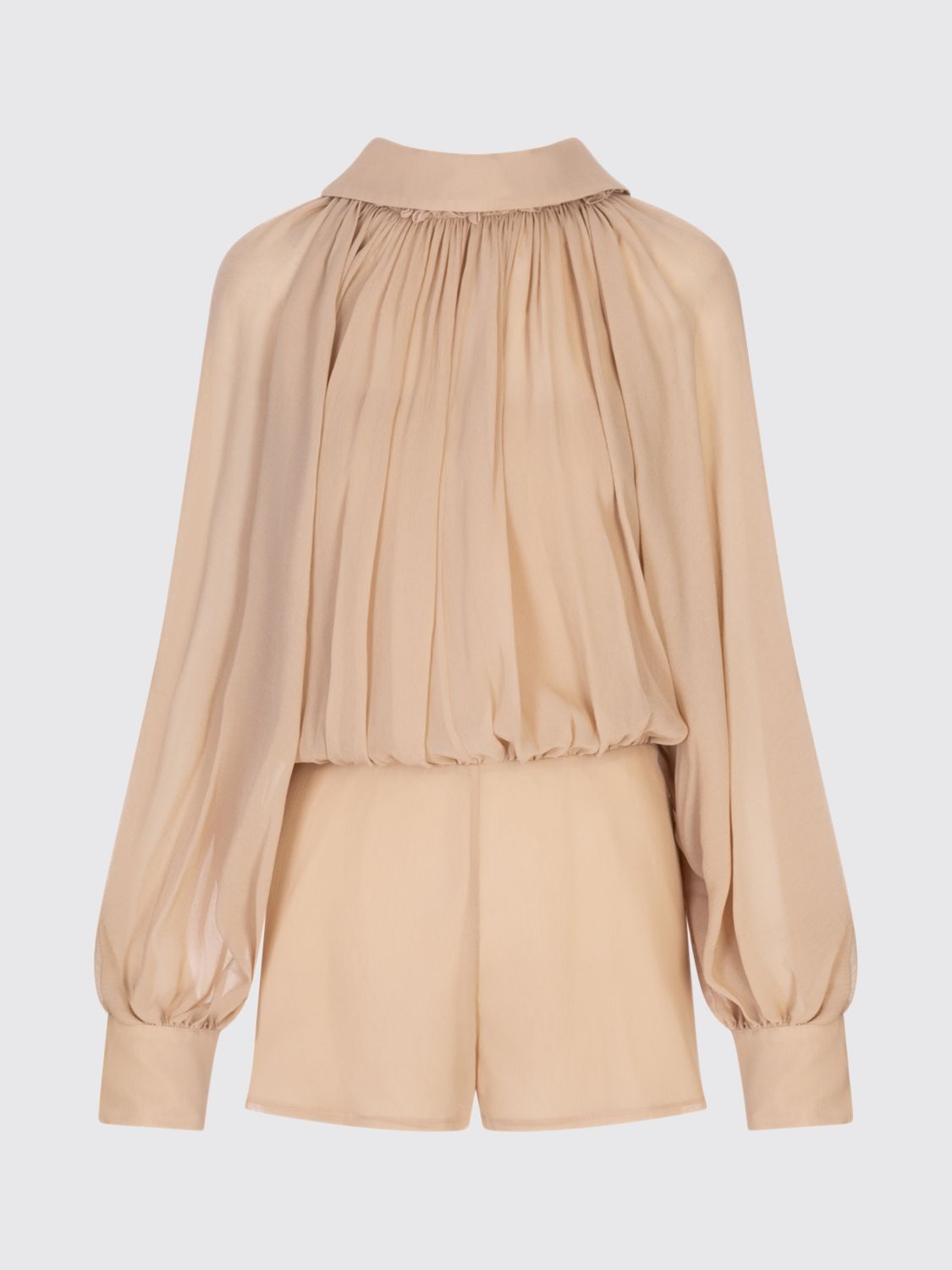 Marni Puff-sleeve Gathered Jumpsuit In Brown