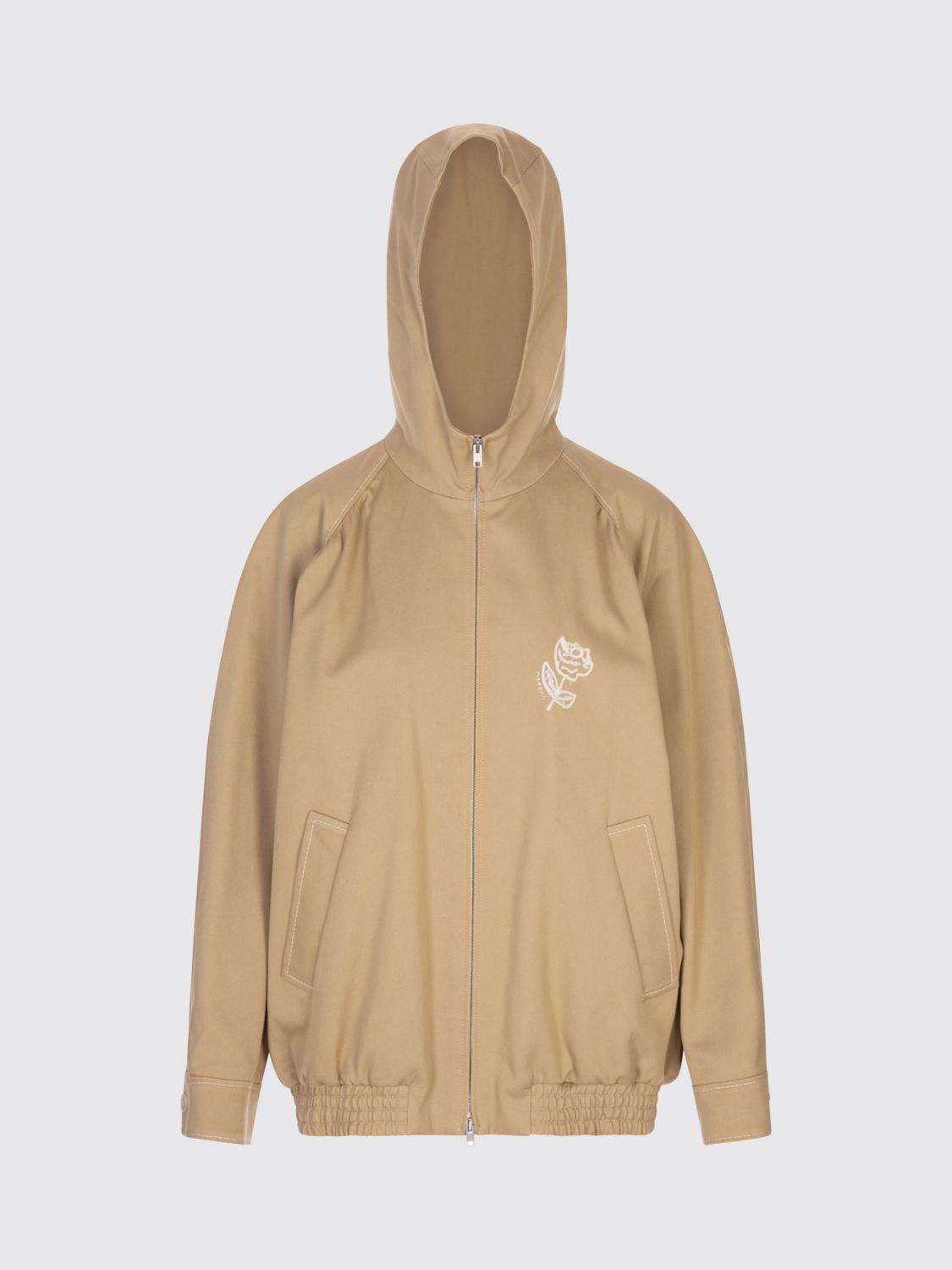 Marni Hooded Zip-up Jacket In Brown