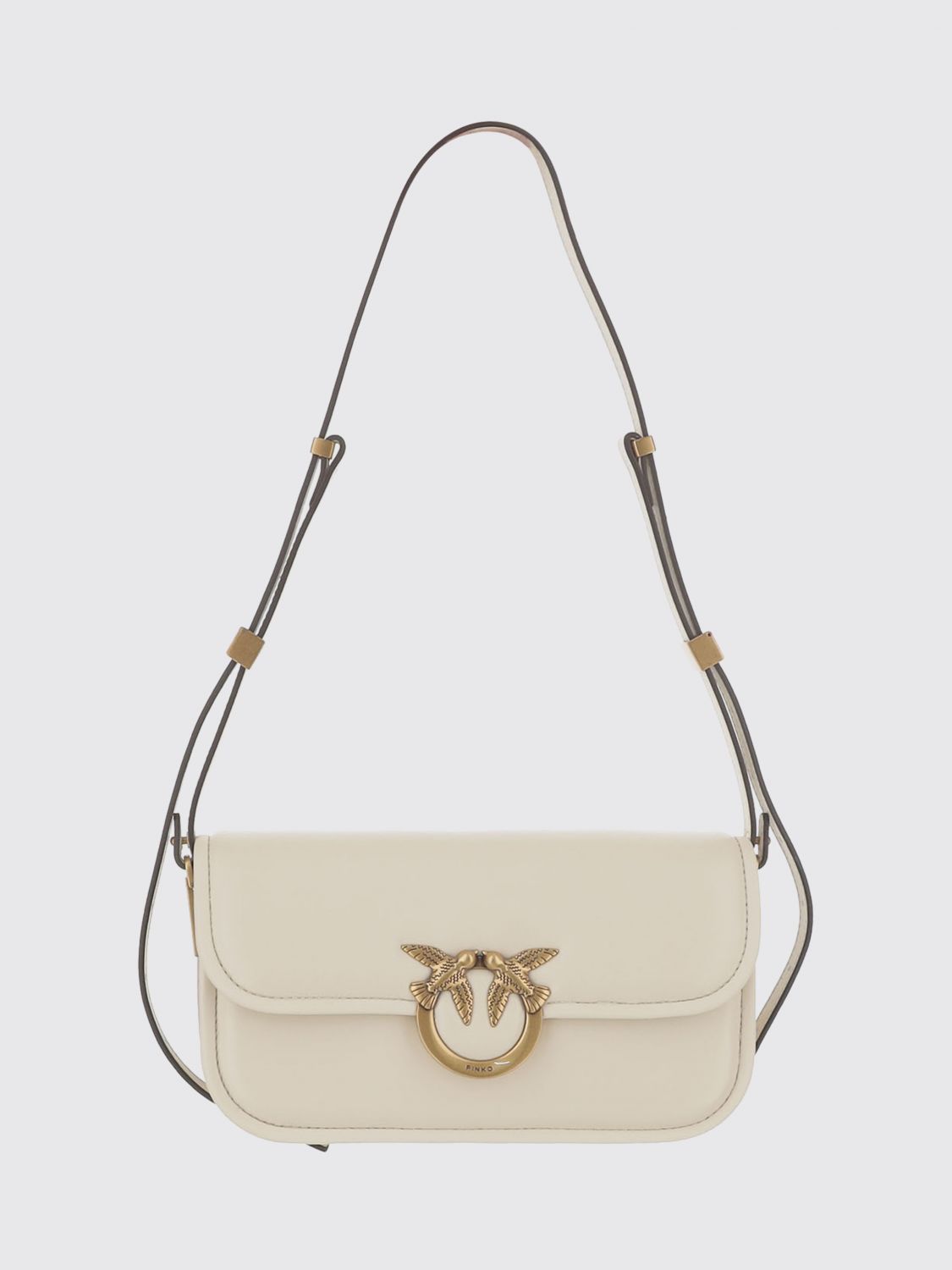 Pinko Love Bag Box Shoulder Bag In Nappa Leather In Neutral