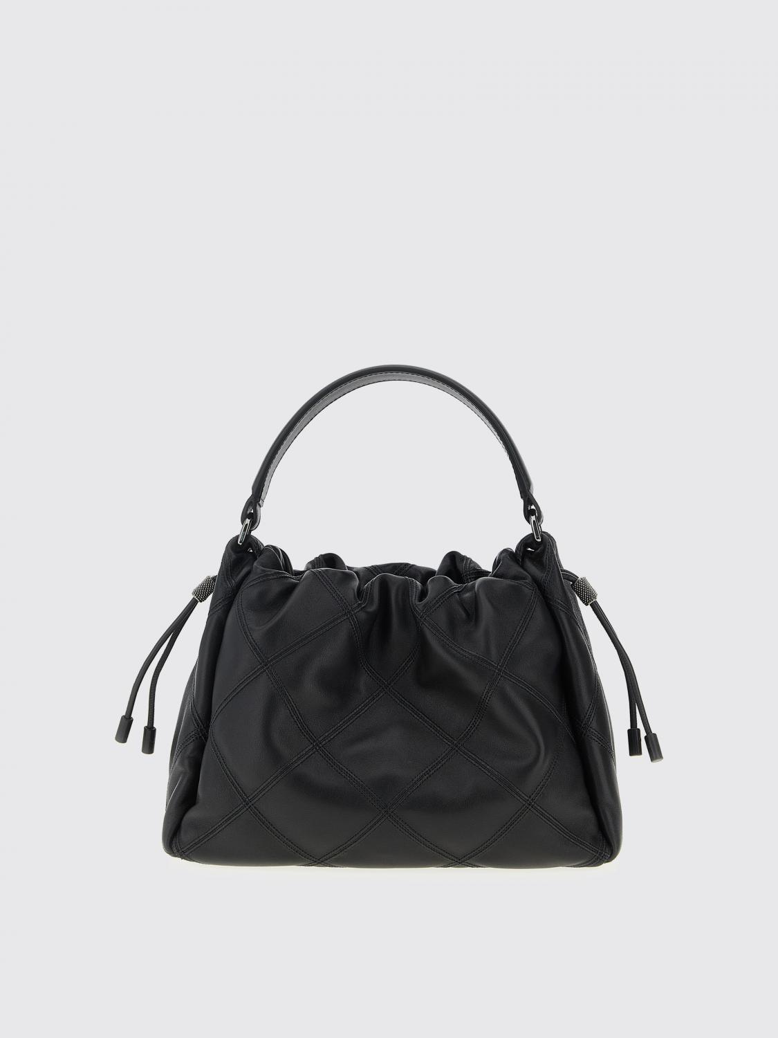Brunello Cucinelli Small Mellow Quilted Diamond-pattern Tote Bag In Black