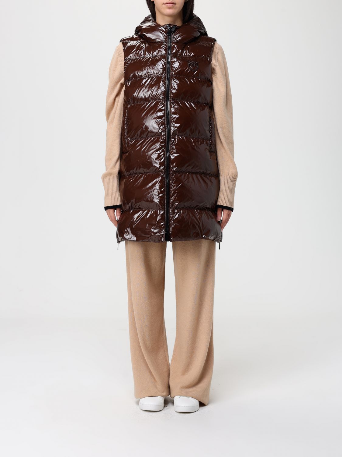 Pinko Waistcoat  Woman Color Brown In Brown