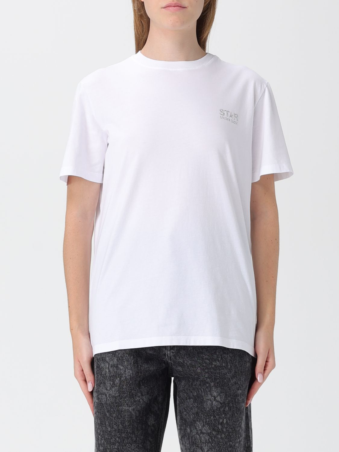 Golden Goose Graphic Print Crew Neck Cotton T-shirt In White