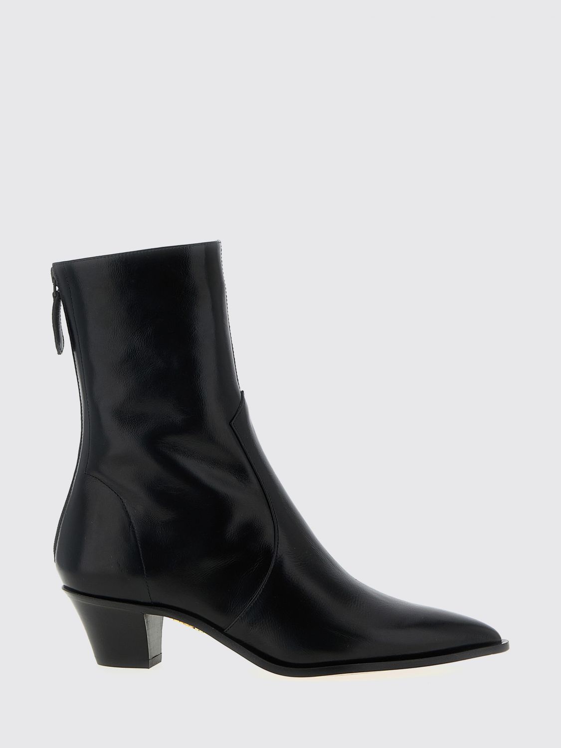 Aquazzura Ankle Boots With Block Heel And Pointed Toe In Black