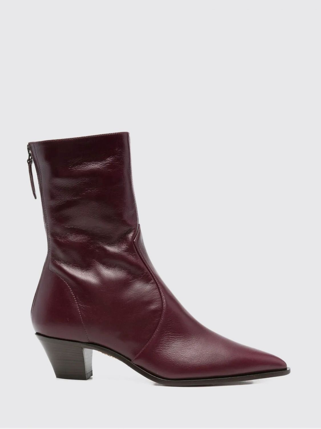 Aquazzura Ankle Boot With Cone Heel And Pointed Toe In Brown