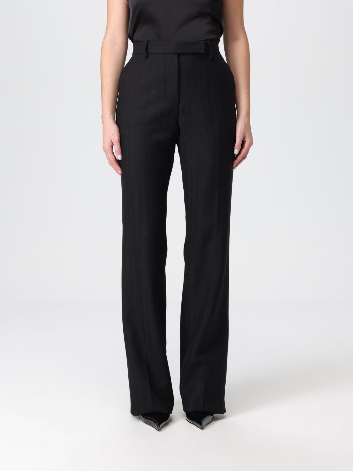 Tom Ford Pants Woman Color Black In Animal Print