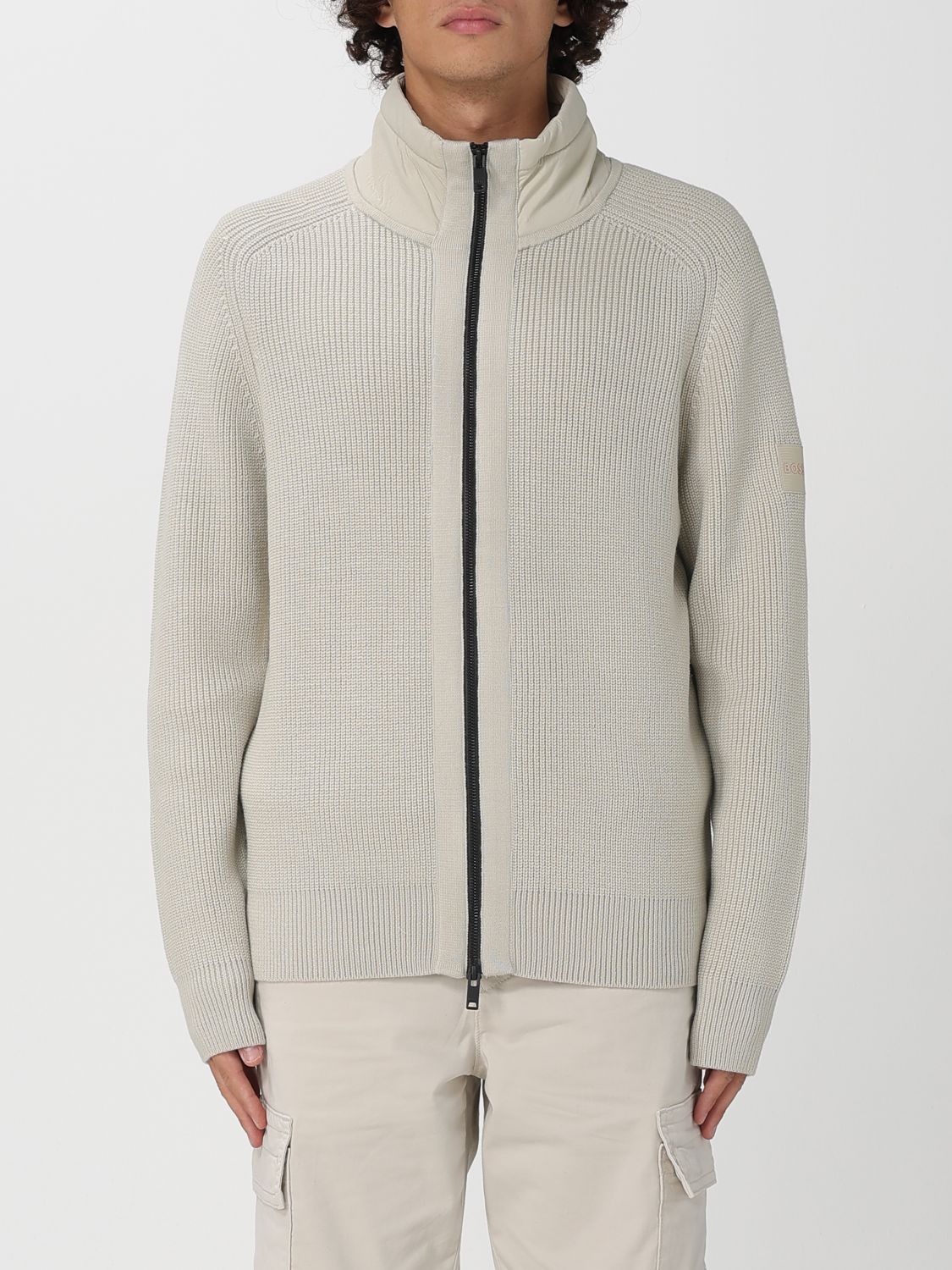 Hugo Boss Sweater Boss Men Color Beige In Gray