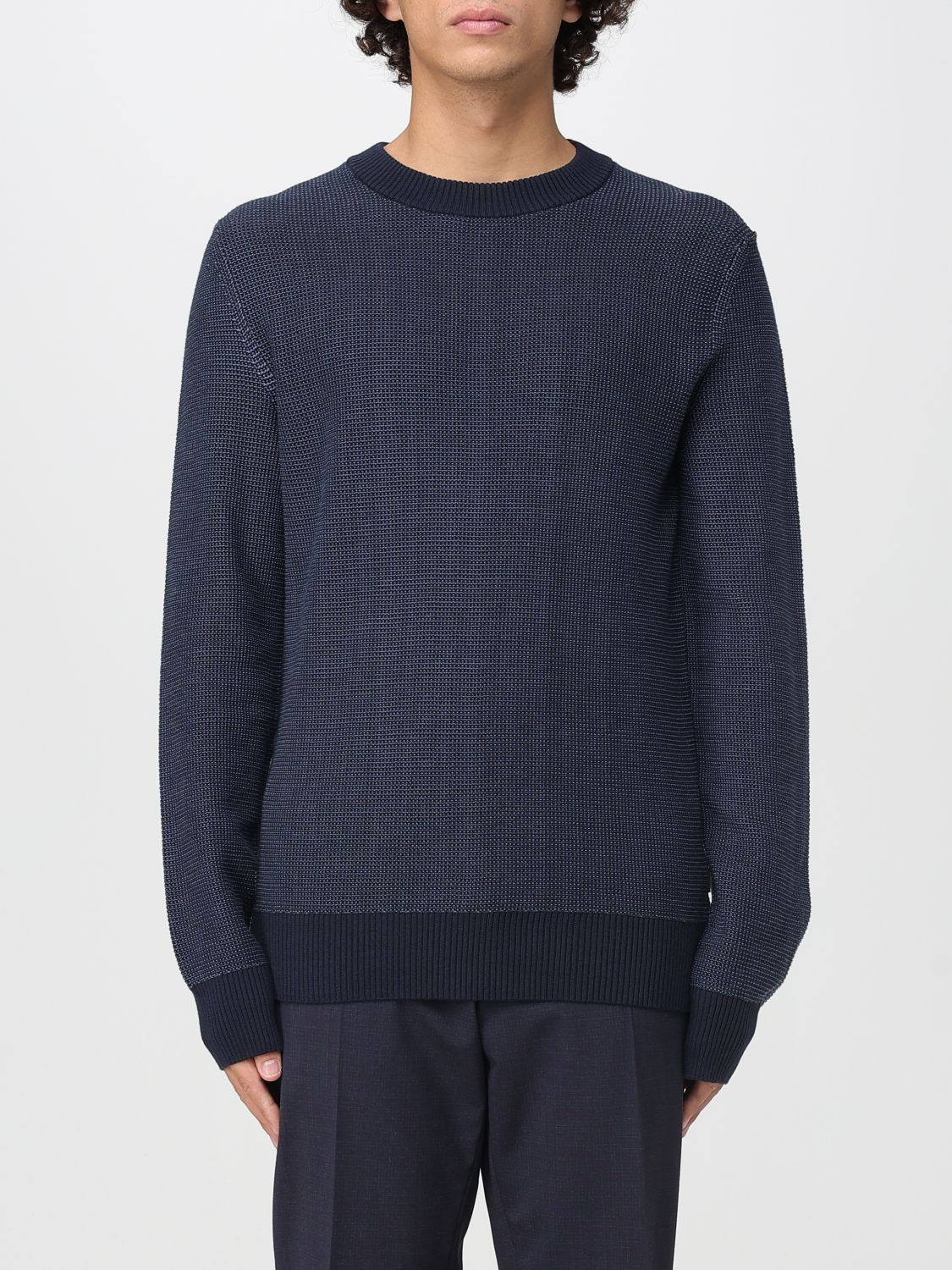 Hugo Boss Sweater Boss Men Color Blue In Gray