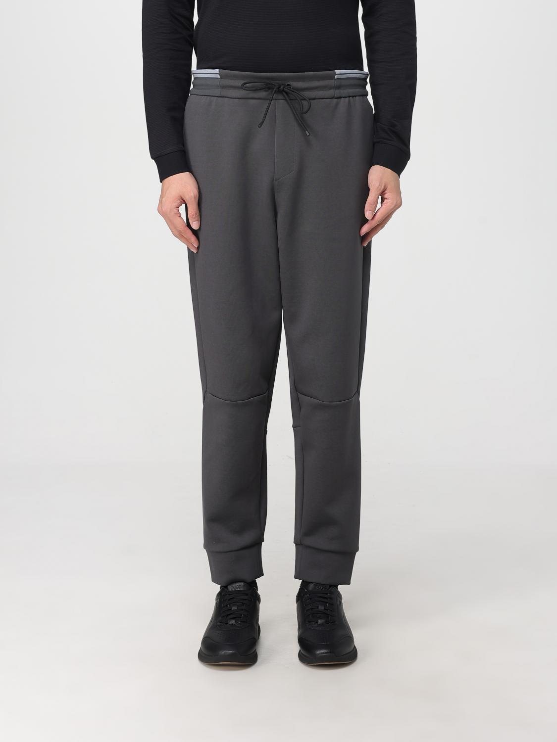Hugo Boss Panelled Drawstring Track Pants In Gray