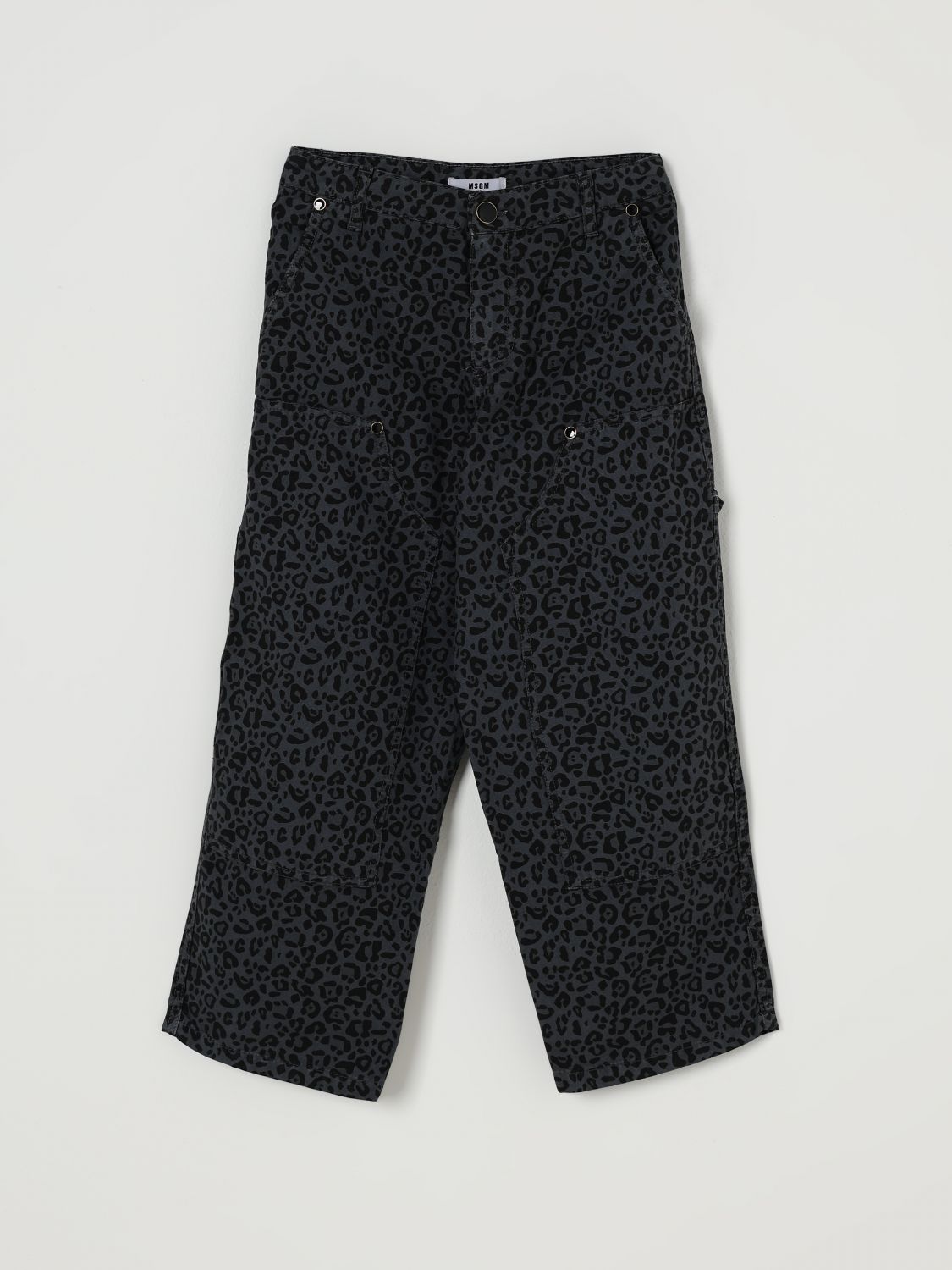 Msgm Pants Kids Kids Color Grey In Black