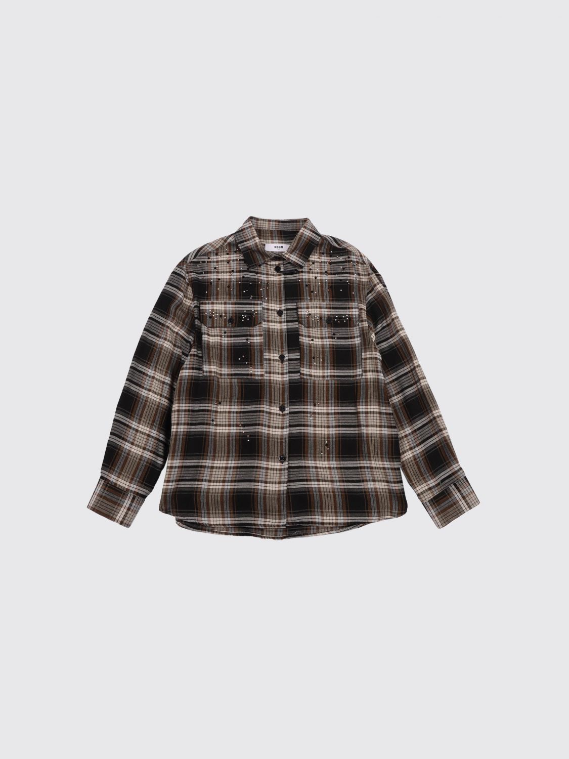 MSGM KIDS Shirt Kids color Brown　MSGM KIDS シャツ キッズカラー ブラウン MSGM