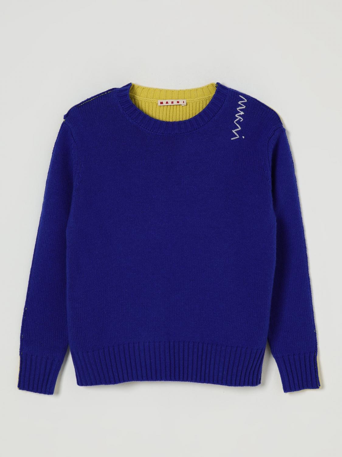 Marni Two-tone Jumper In Blue