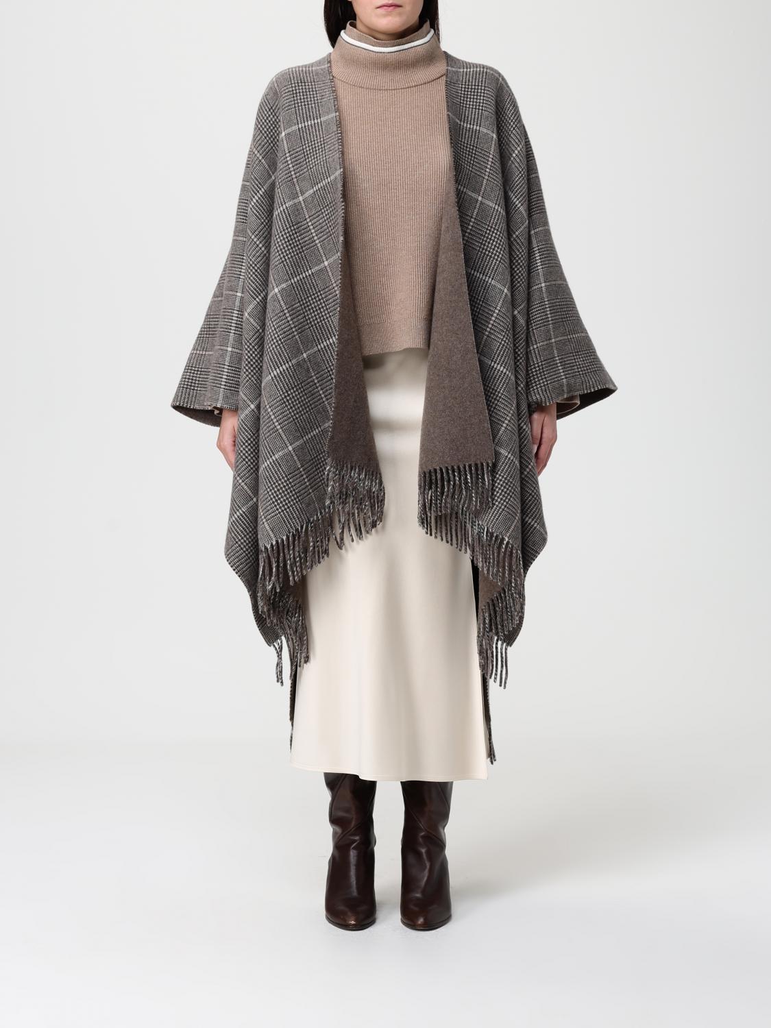 Brunello Cucinelli Cape  Woman Color Brown In Brown