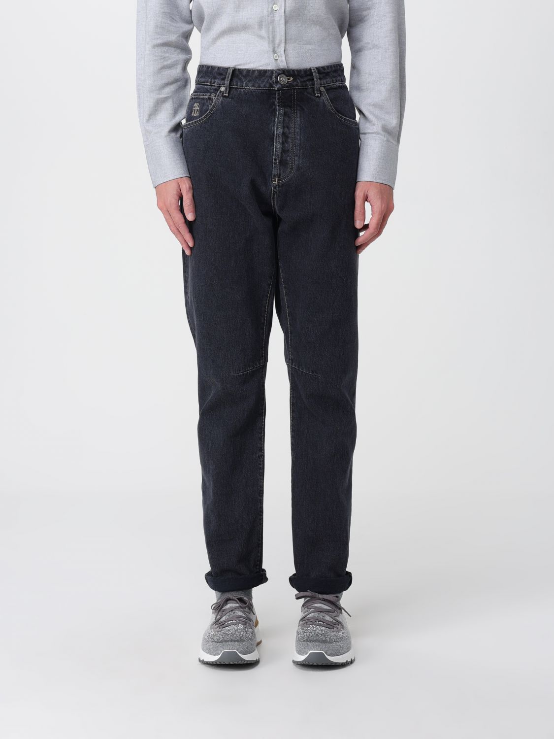 Brunello Cucinelli Jeans Men Color Grey In Gray
