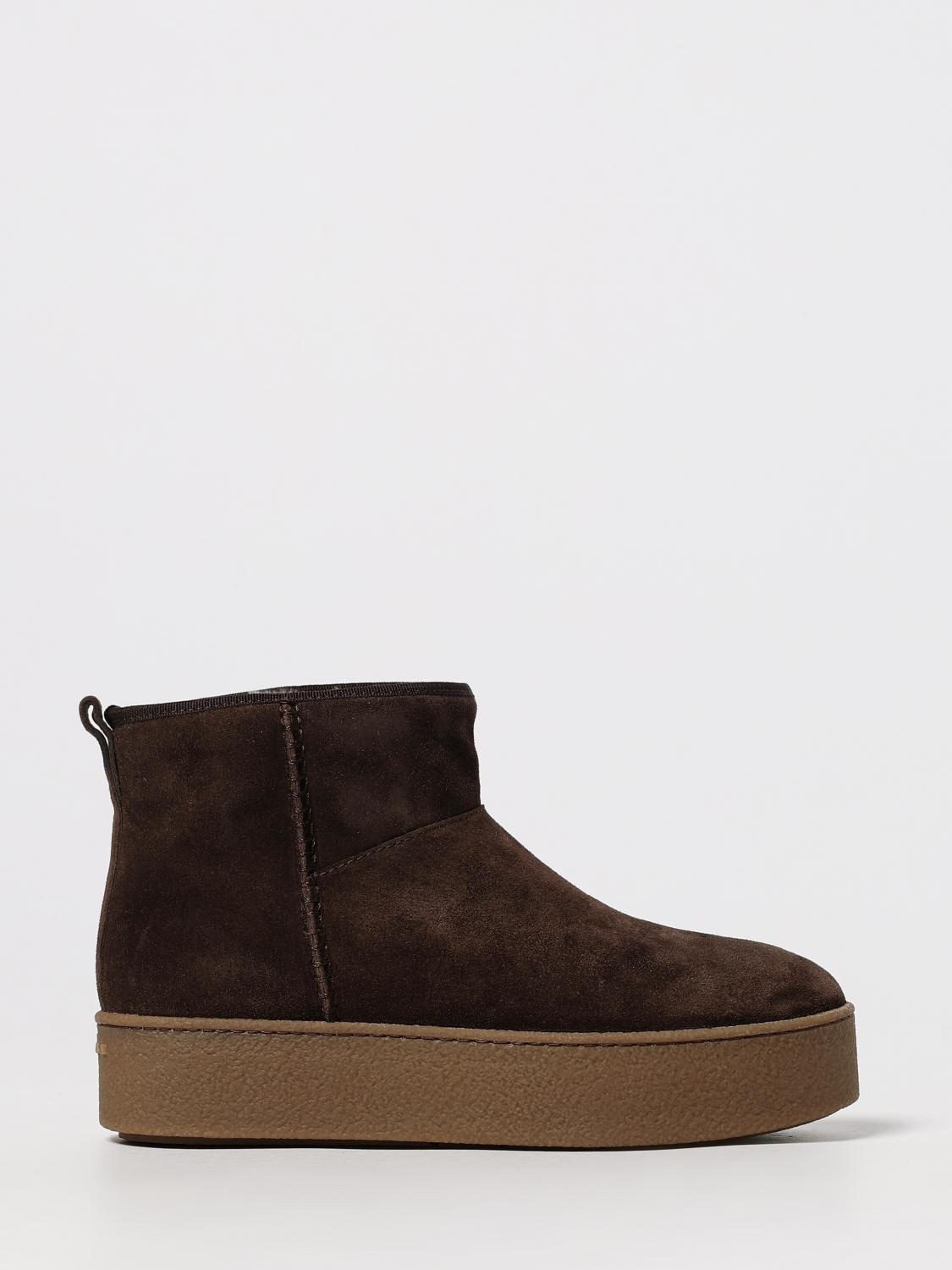 Hogan Ankle Height Platform Boots With Pull Tab In Animal Print