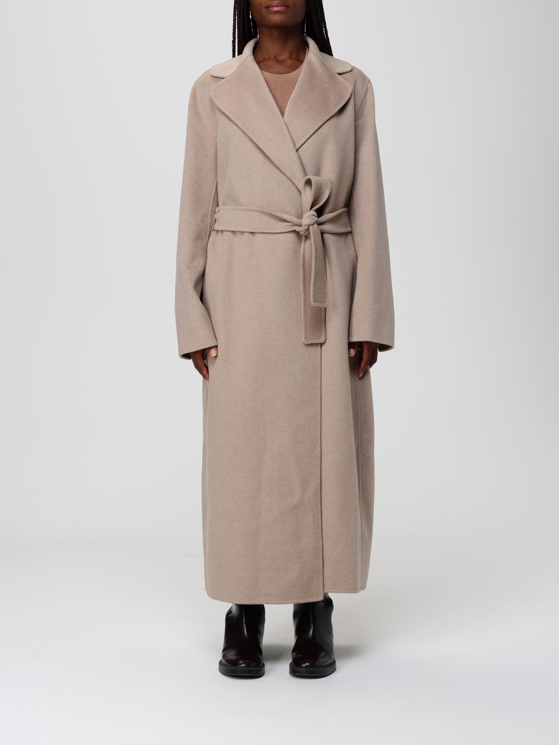 Max Mara Long Cashmere Coat In Neutral