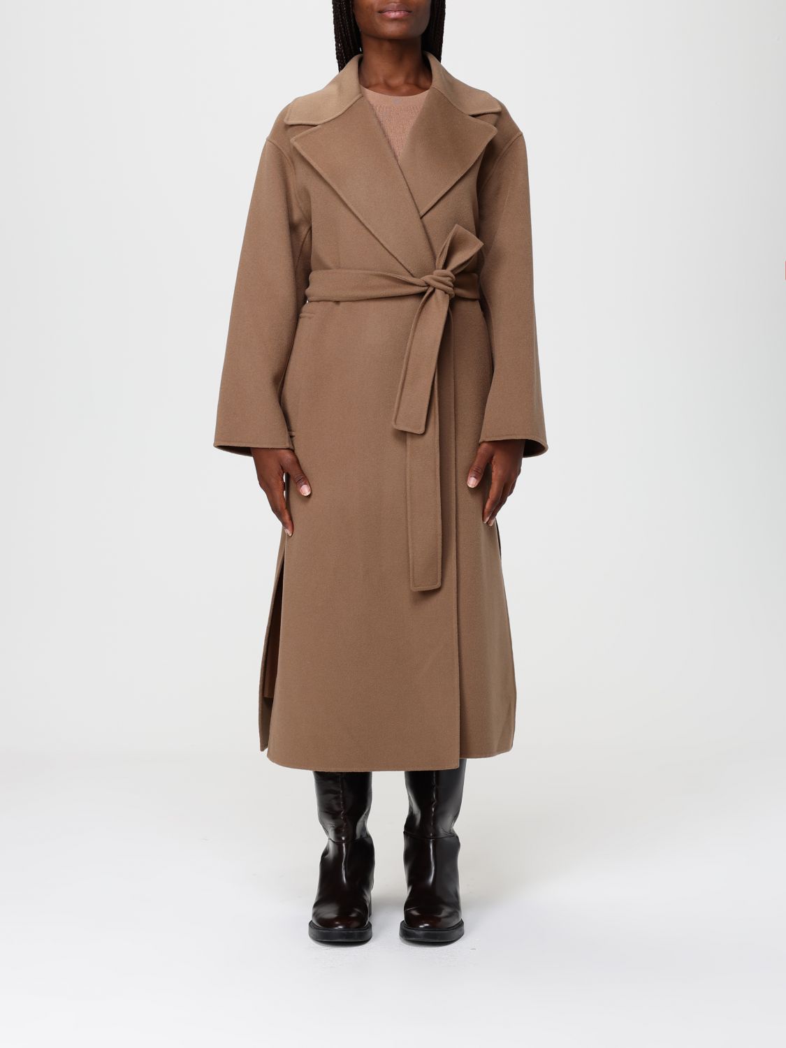 Max Mara Trench Coat Woman Color Brown In Brown