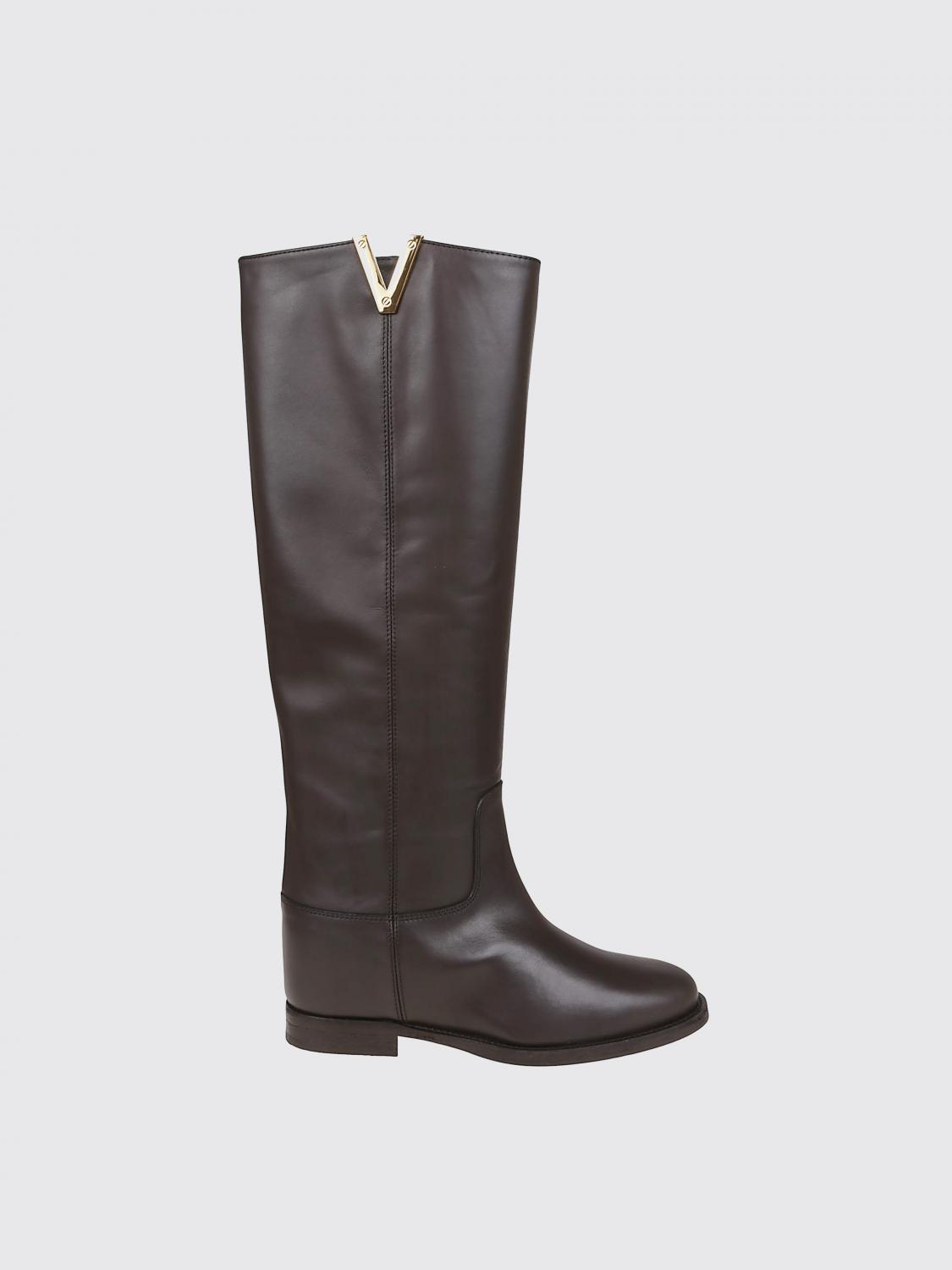 Via Roma 15 V-neck Accessory Boot With Split In Black
