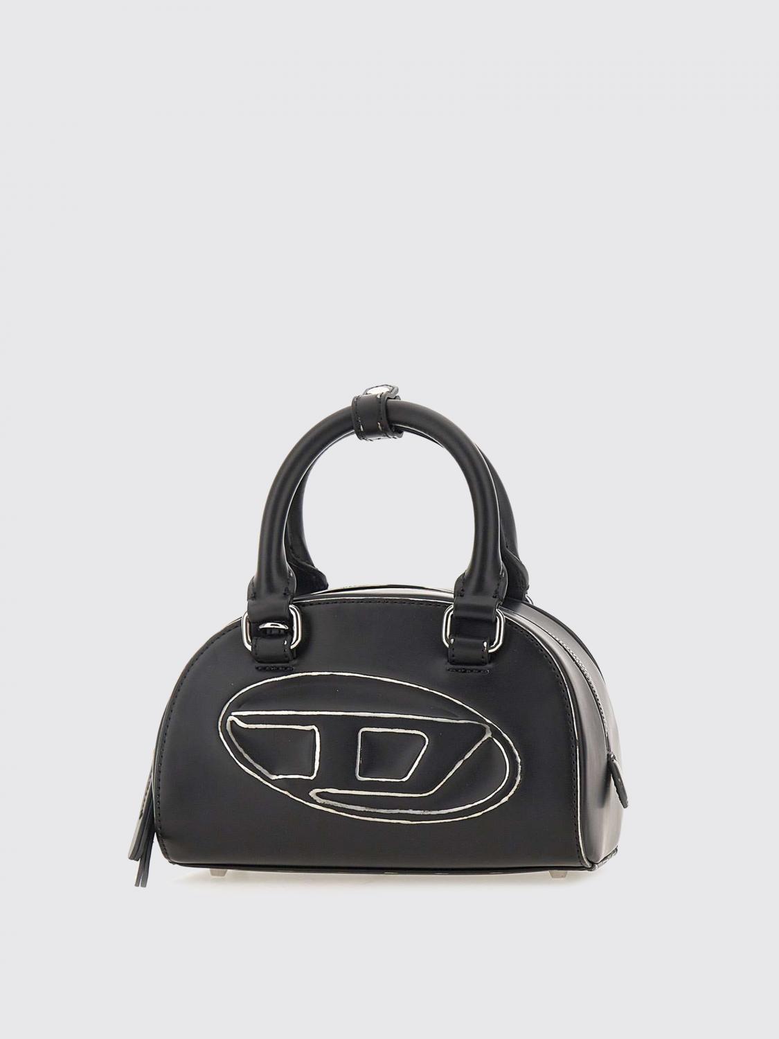 Diesel Women Black 1dr Dome Crossbody Mini Bowling Bag In Black