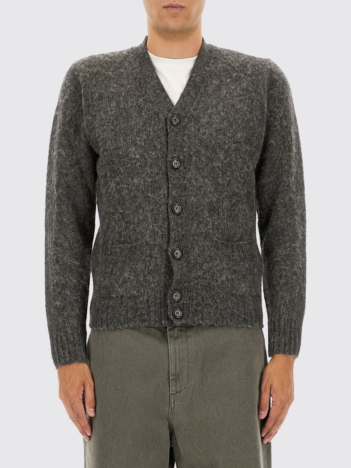 Aspesi Knitted Cardigan In Gray