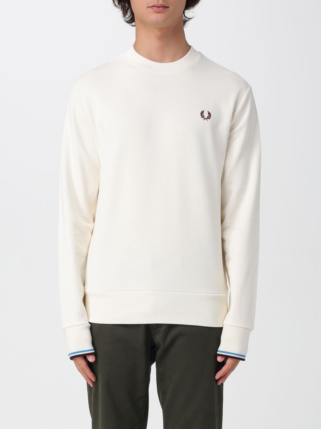 Fred Perry Sweatshirt  Men Color Beige In Metallic