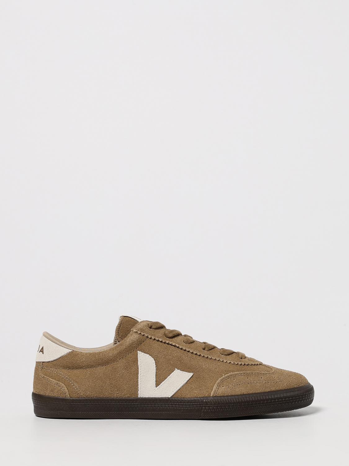 Veja Volley Tent Brown And White Suede Sneakers In Brown