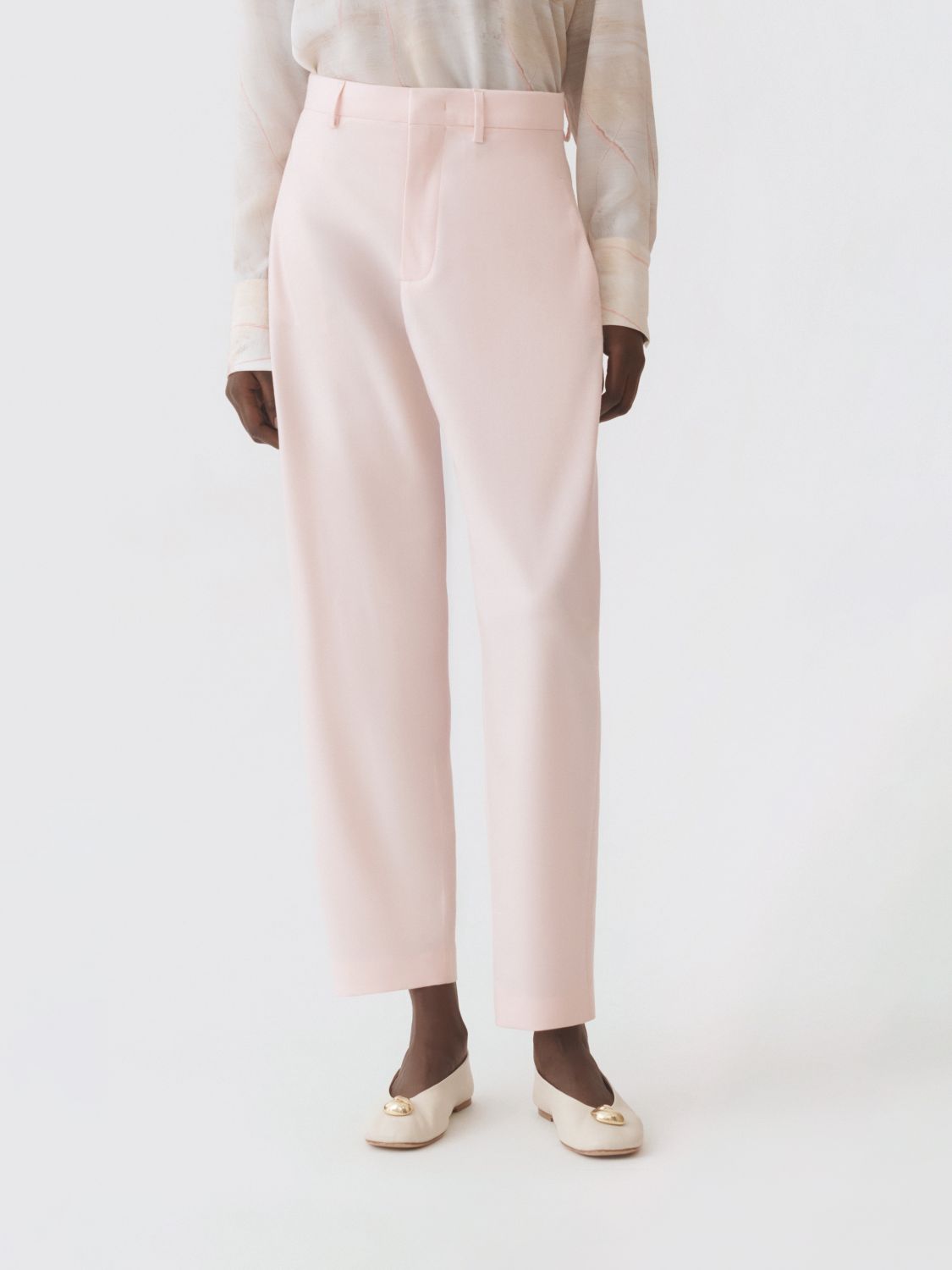 Fabiana Filippi Wool-blend Pants In Pink