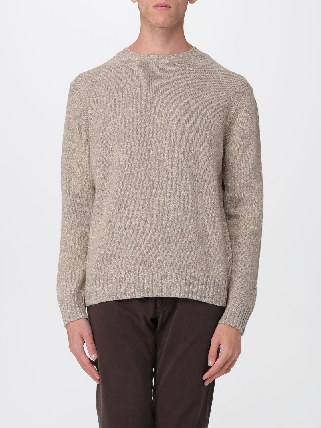 Ballantyne Man Sweater Beige Size 42 Alpaca Wool, Wool, Polyamide, Elastane In Gray