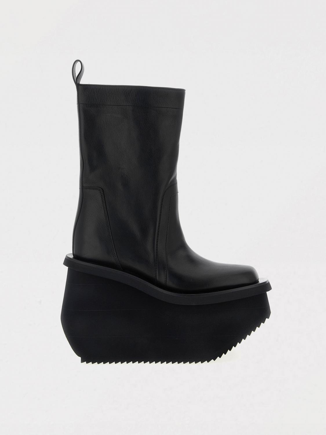 Rick Owens 14mm Factory Topstitching Platform Boots In Black