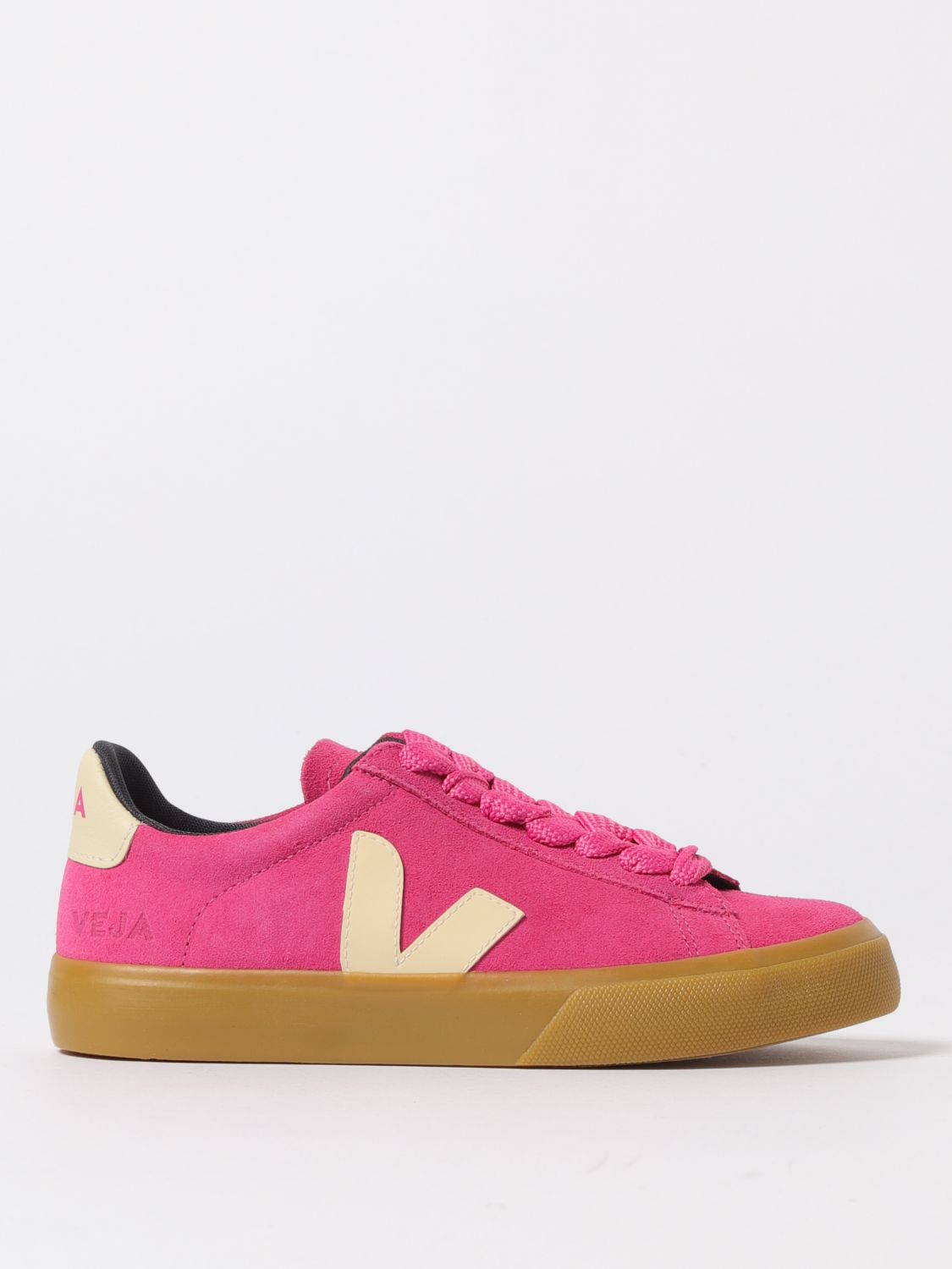 Veja Campo Suede Pink Pierre Natural Trainers In Pink