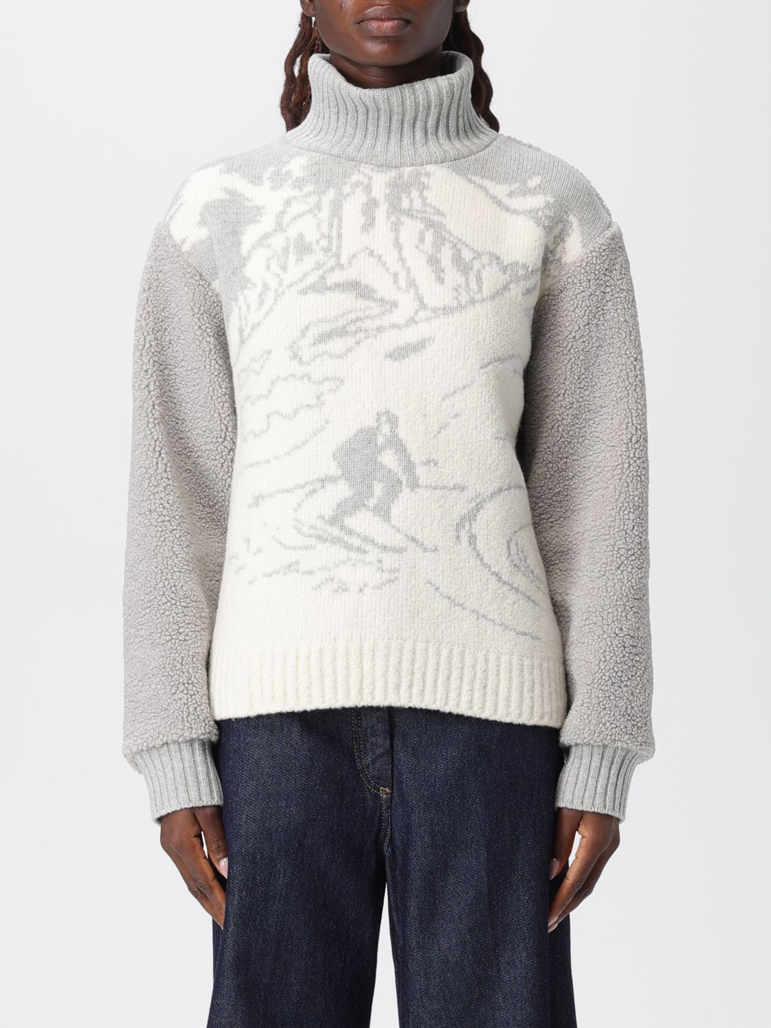 Ballantyne High-neck Sweatshirt With Fitted Silhouette And Design In Gray