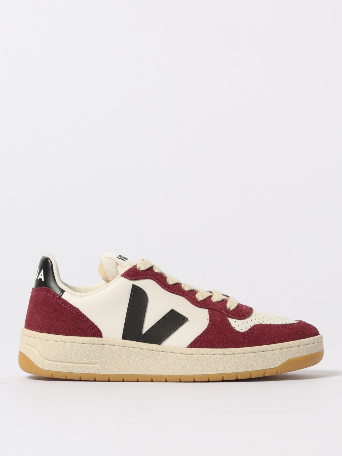 Veja V-10 Prime Panelled Leather Sneakers In Multi