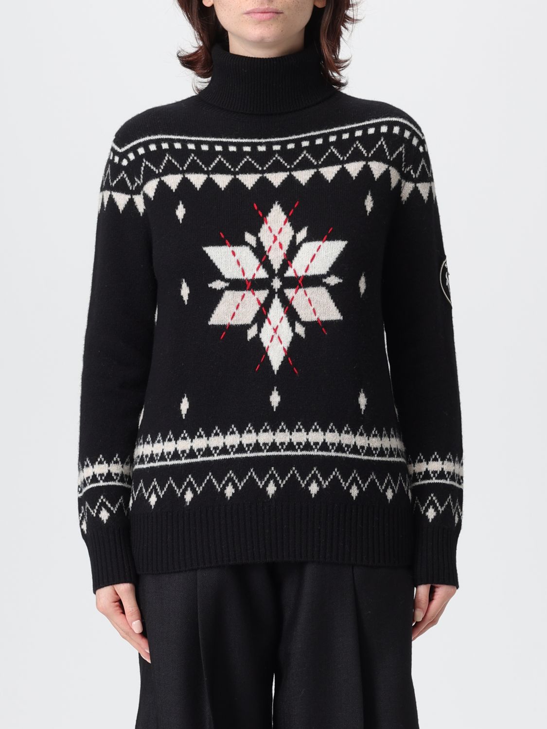 Ballantyne High-neck Wool Blend Pullover With Fitted Silhouette In Blue