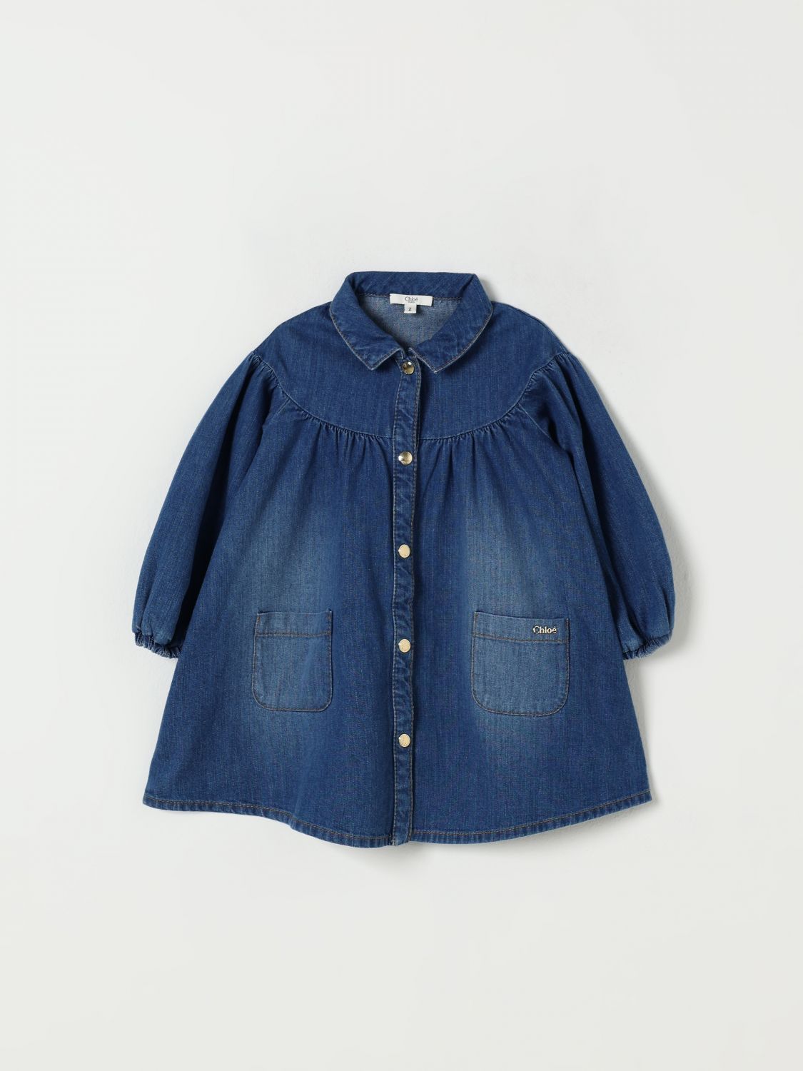 Chloé Babies' Romper  Kids Color Denim In Blue