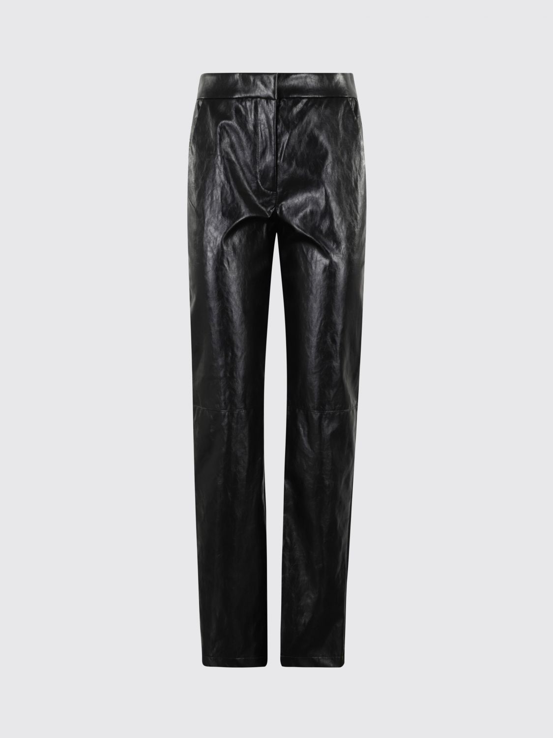 Federica Tosi Black Leather Effect Pants In Multi