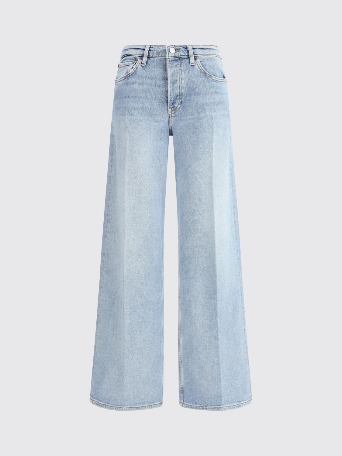 Re/done Wide Leg Jeans In Blue