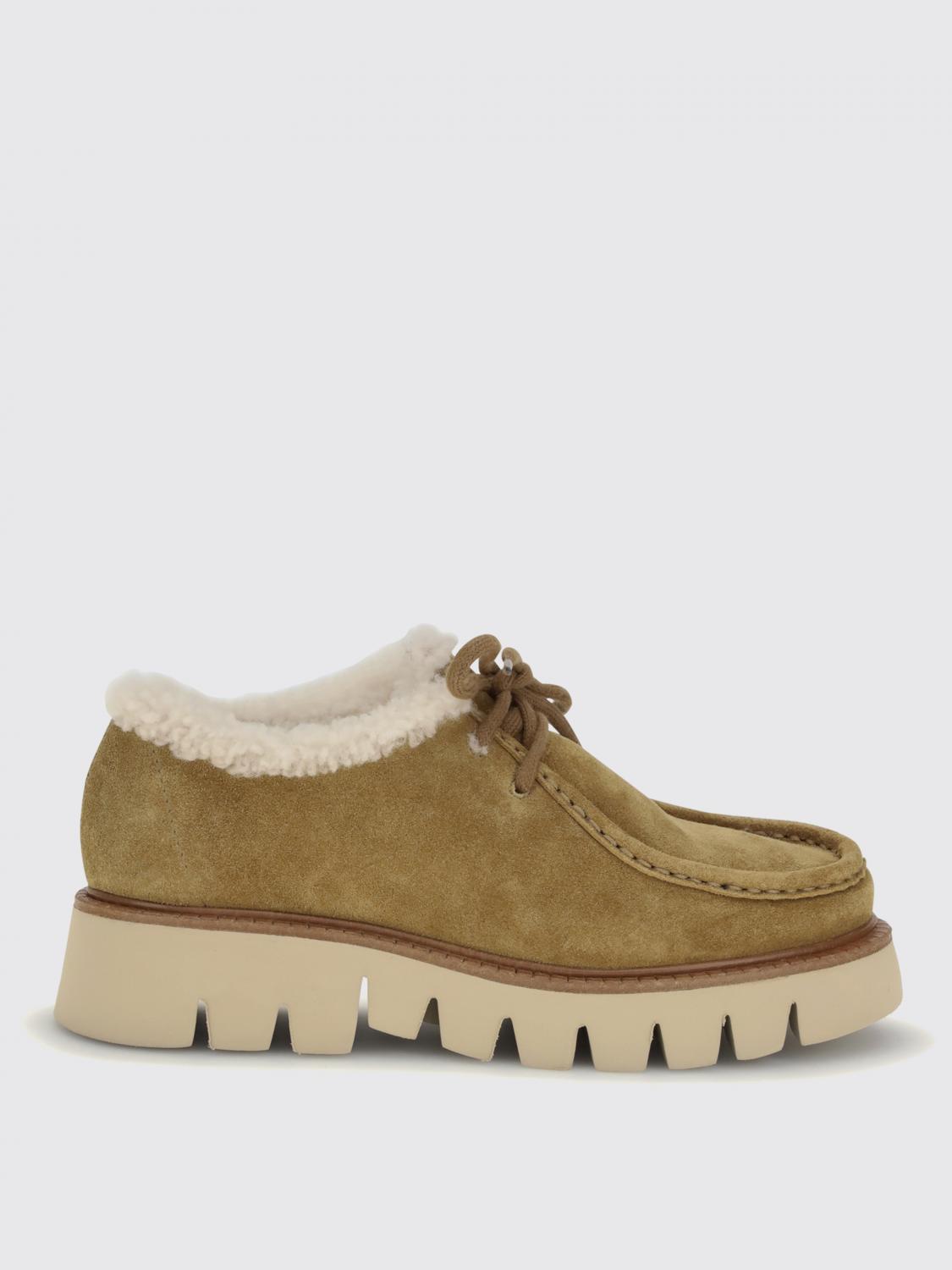 Pedro Garcia Lace-up Shearling Sneakers In Brown