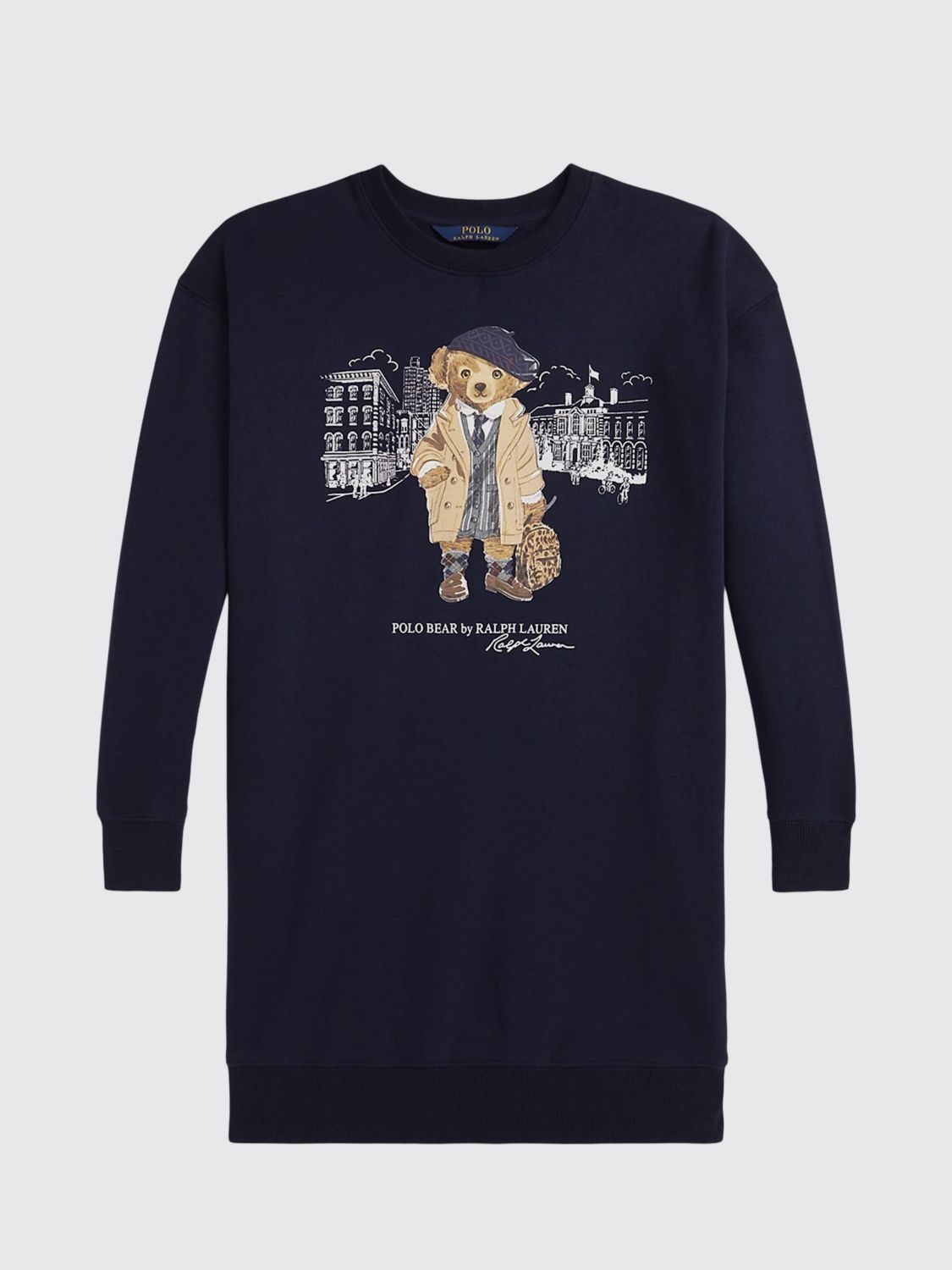 Polo Ralph Lauren Polo Bear Fleece Dress In Blue