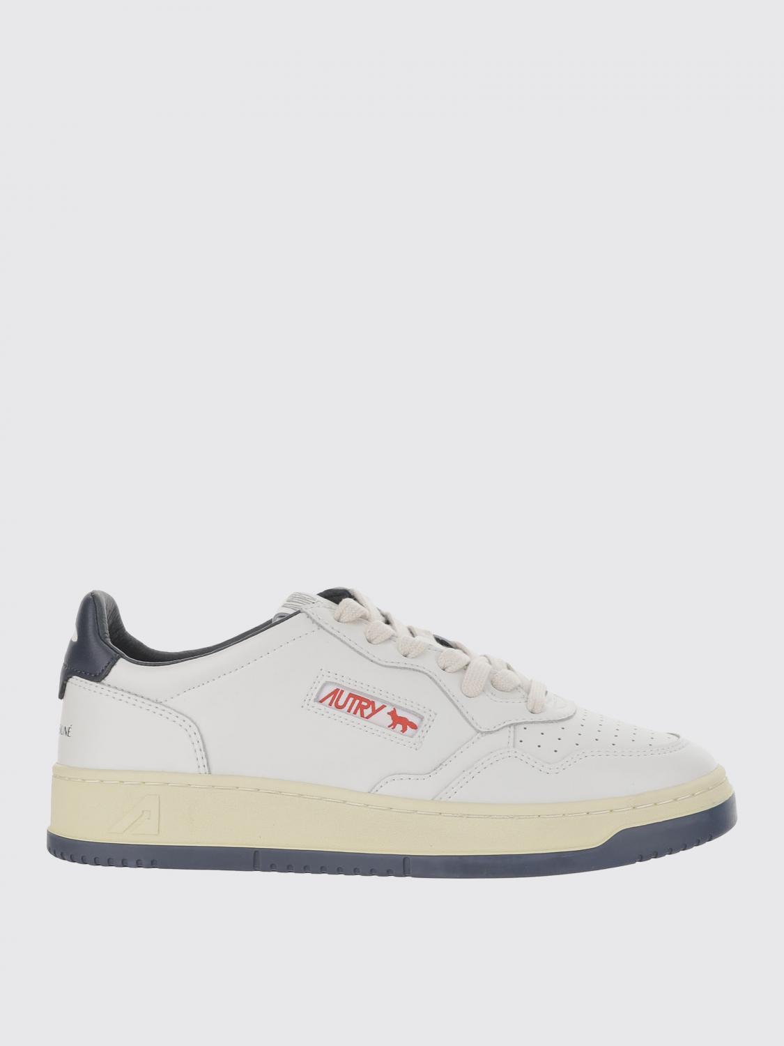 Autry X Maison Kitsune Medalist Low Top Sneakers In White
